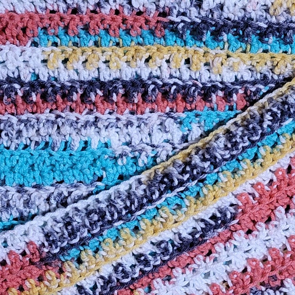 Handmade Crochet Blanket Afghan Beautiful Southwest Colors - Picture 8 of 16